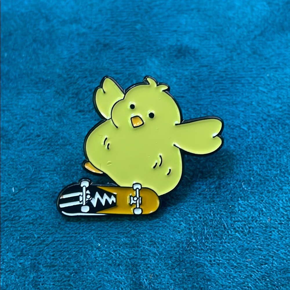 Yellow Bird Skateboard Pin-Skater Chick